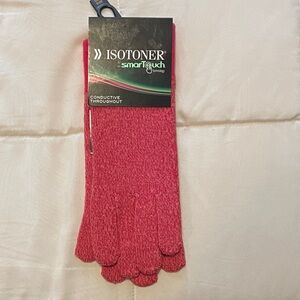 Isotoner Smartouch Soft Knit Women’s Gloves Red Heather One Size NEW